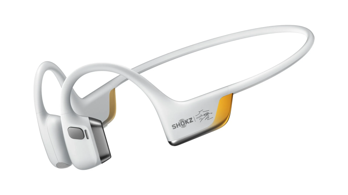 Shokz OpenRun Pro 2 in white and gold