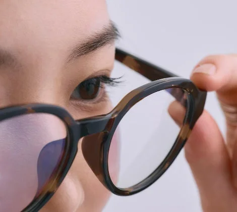 Woman wearing glasses