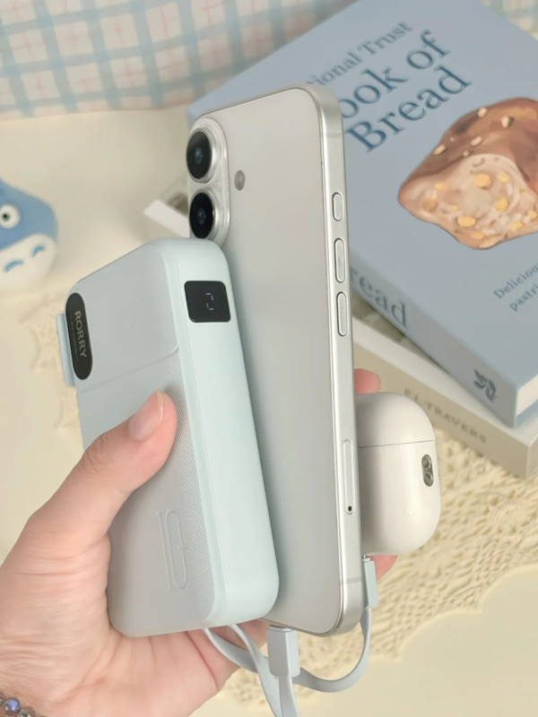 Smartphone, mobile battery, and AirPods charging