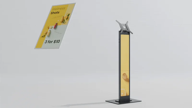 Wellness Shots Signage on Stand