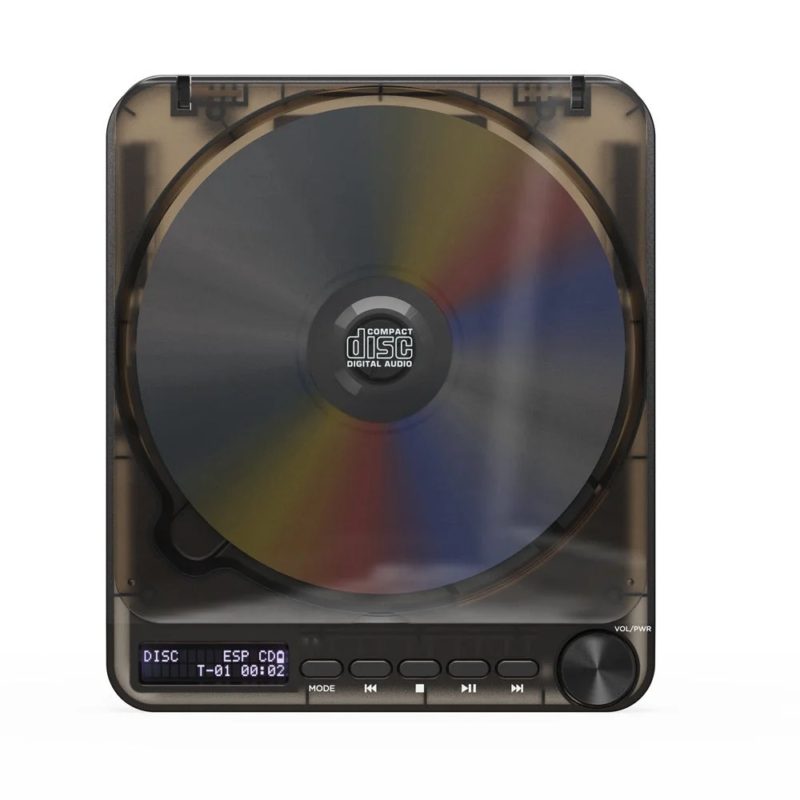 Transparent black portable CD player