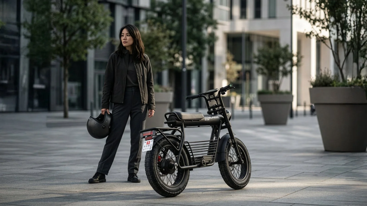 Woman with COSWHEEL EV-BIKE