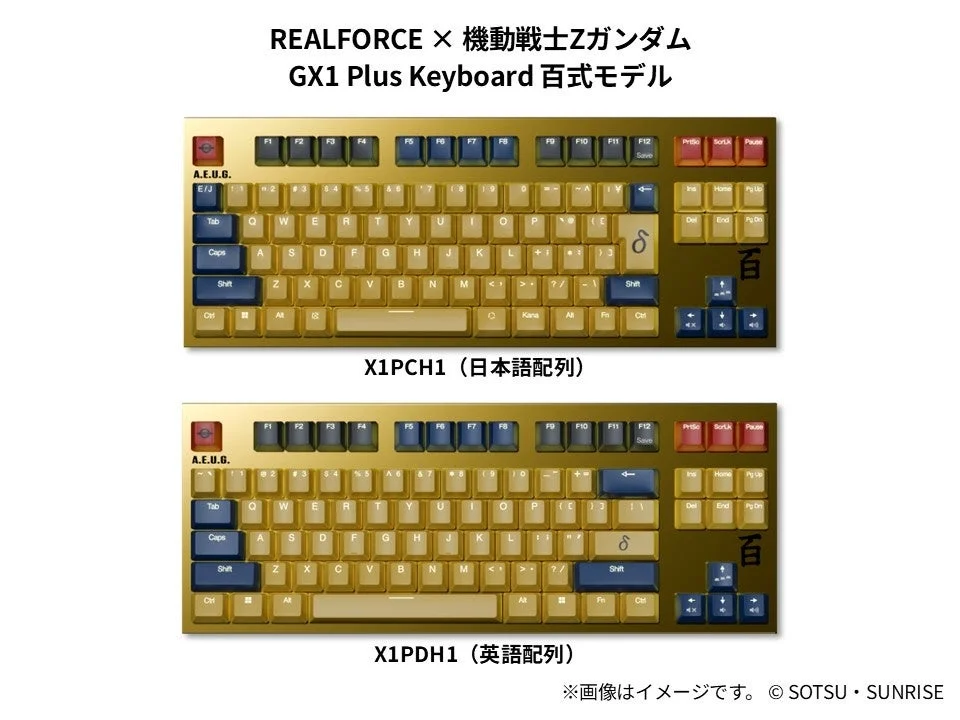 REALFORCE × Mobile Suit Z Gundam GX1 Plus Keyboard Hyaku-Shiki Model