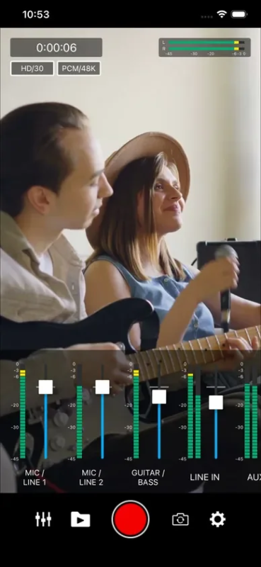 iOS App GO:MIXER Cam Screen Image