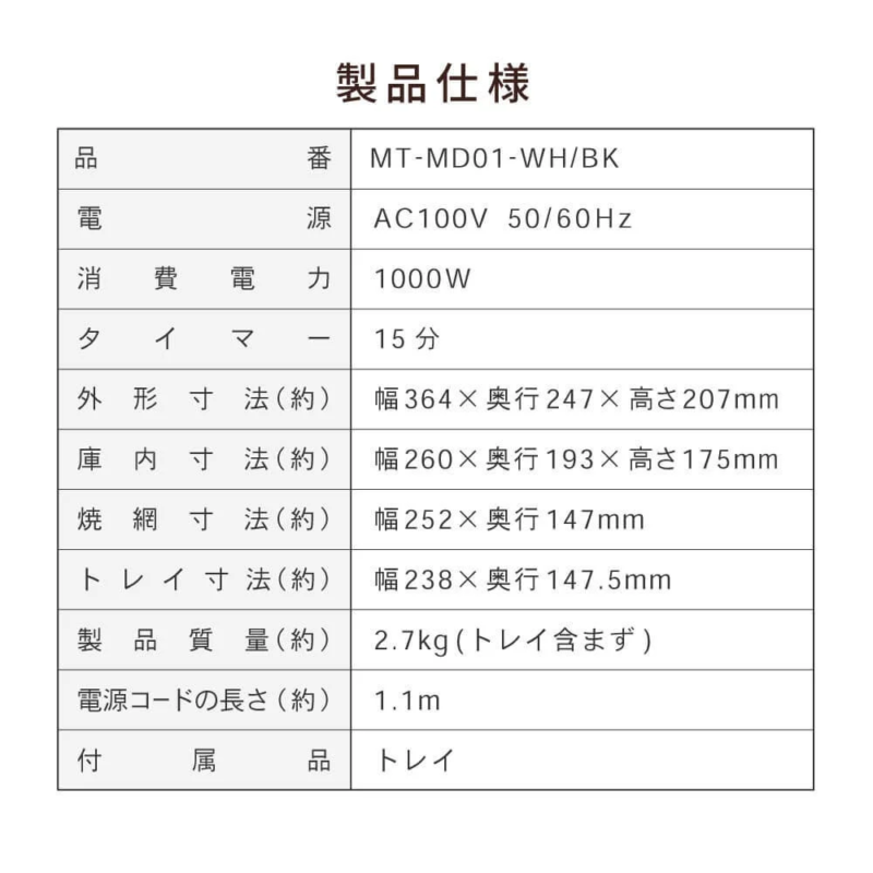 Product specifications
