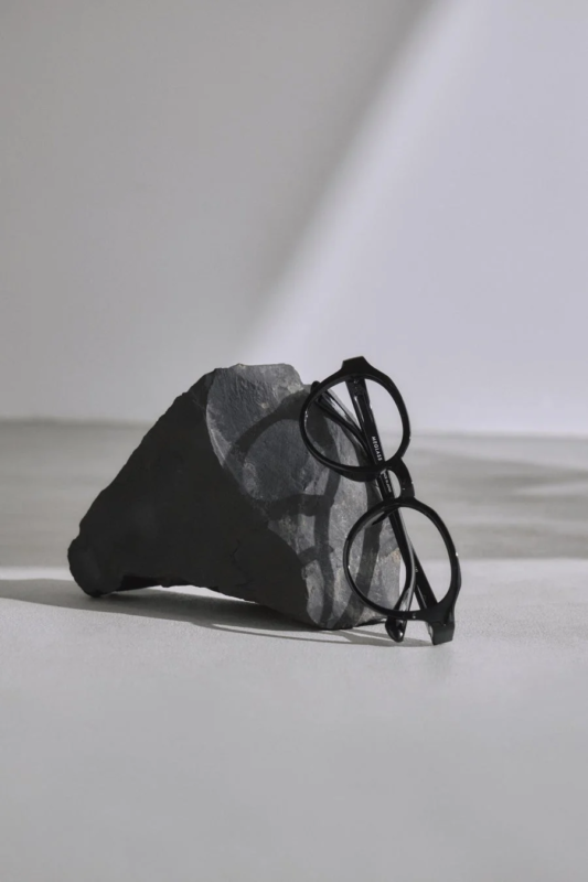 Glasses on rock, MADE IN JAPAN