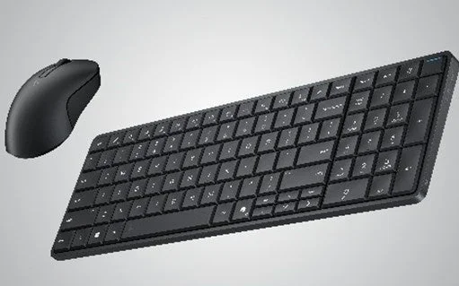 Black wireless keyboard and mouse set