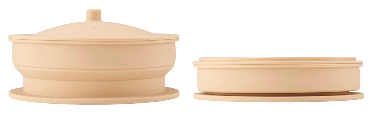 Folded and unfolded silicone container