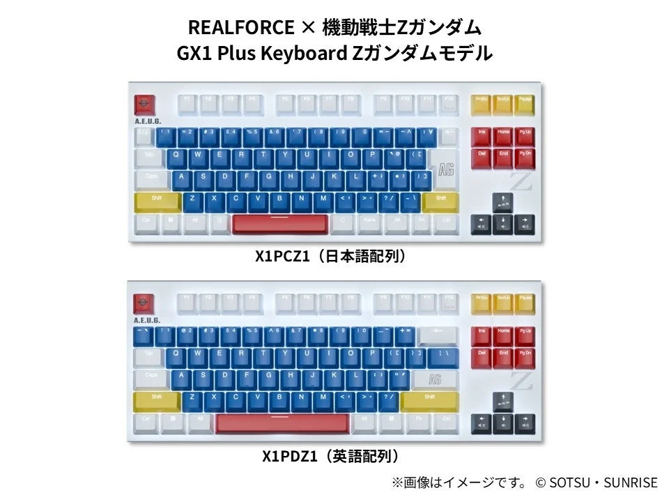 REALFORCE × Mobile Suit Z Gundam GX1 Plus Keyboard Z Gundam Model
