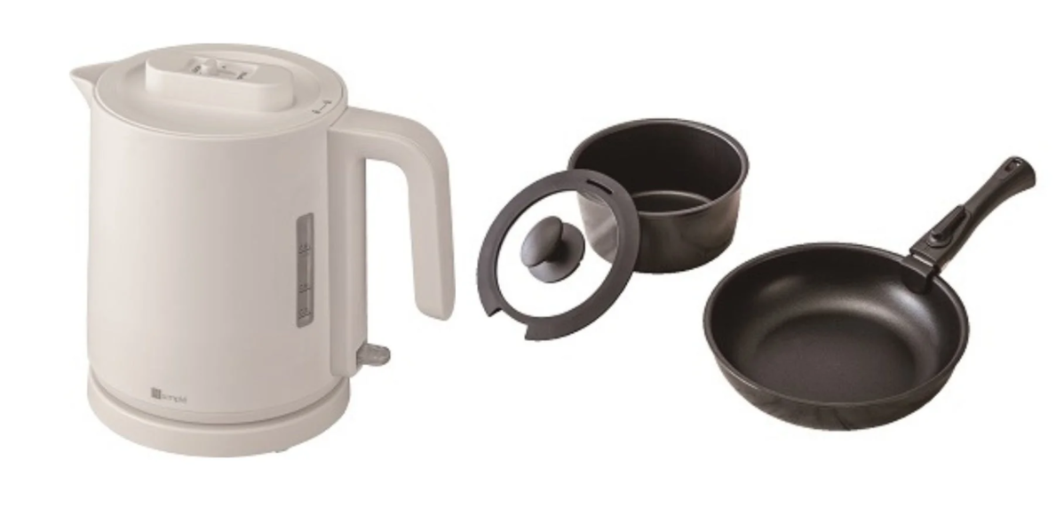 Electric Kettle, Pots, Pans