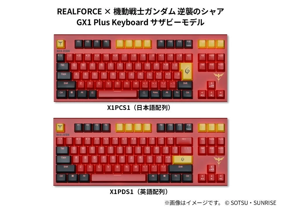 REALFORCE × Mobile Suit Gundam: Char's Counterattack GX1 Plus Keyboard Sazabi Model