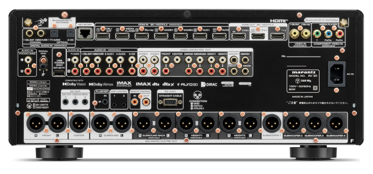 Marantz AV 30 Rear Panel