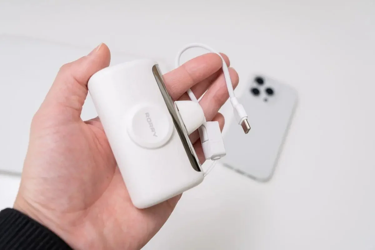 Strap hole with attached cable