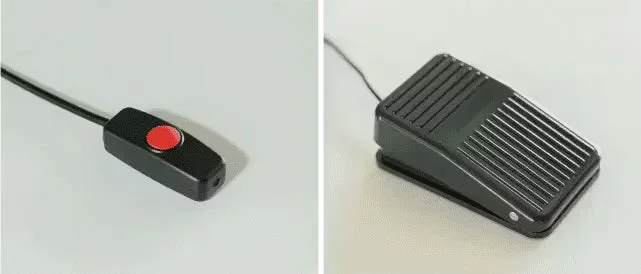 Foot pedal and hand-held button