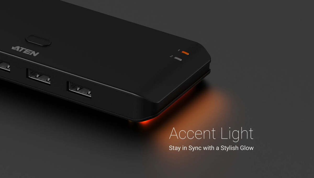ATEN device with accent light
