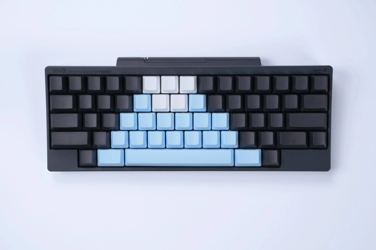 HHKB with Sora keycap accents from above