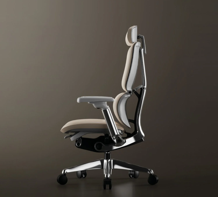 Ergonomic office chair in beige