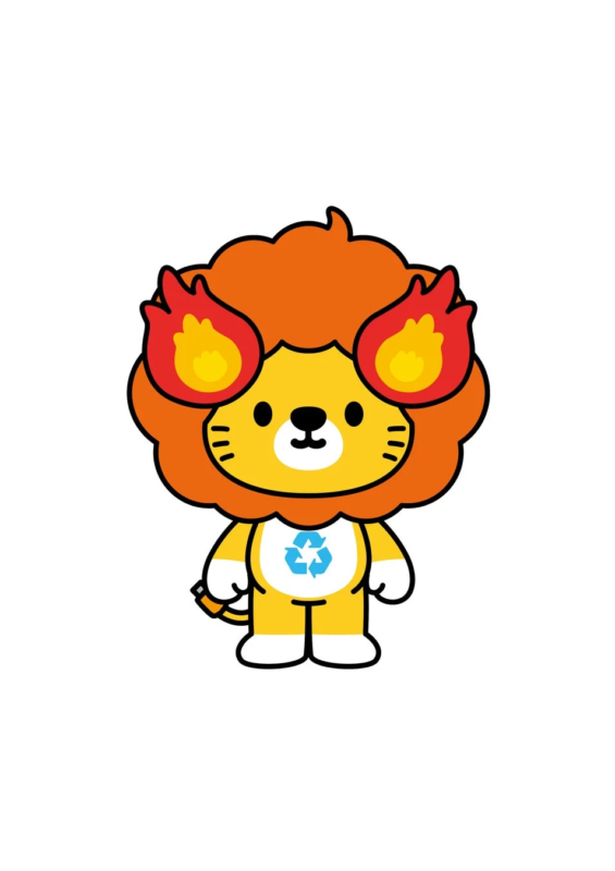 Li-ion-kun character with recycle mark