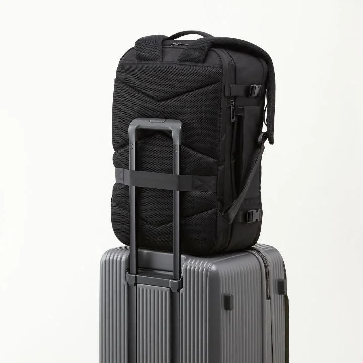 Backpack attached to suitcase