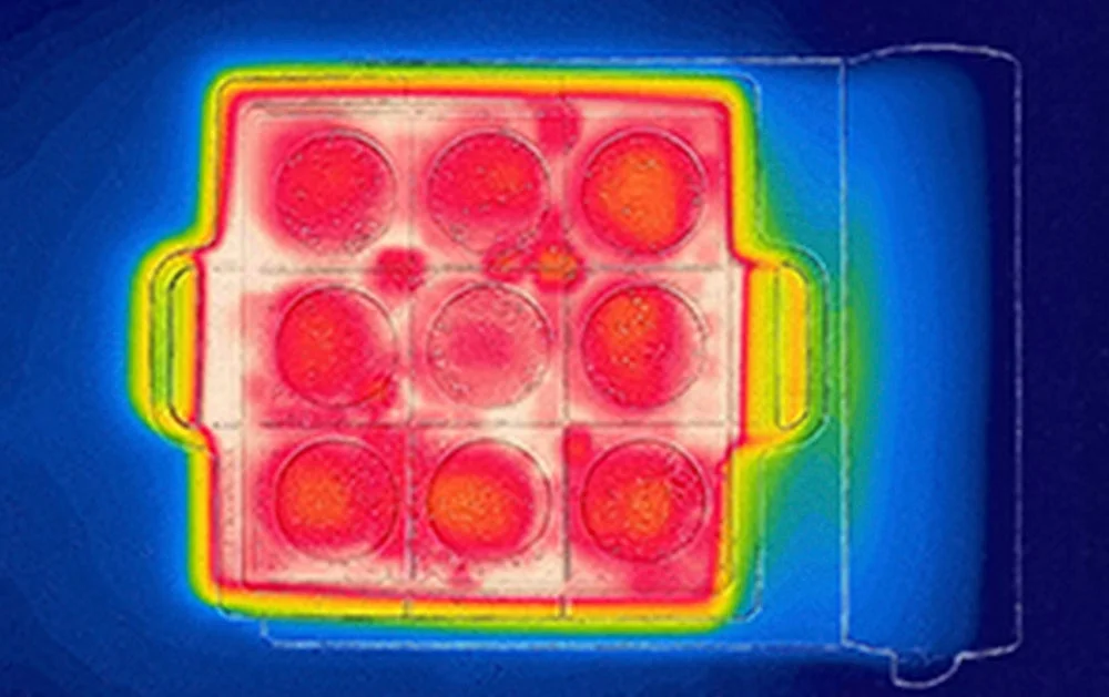 Thermal image of plate heat distribution