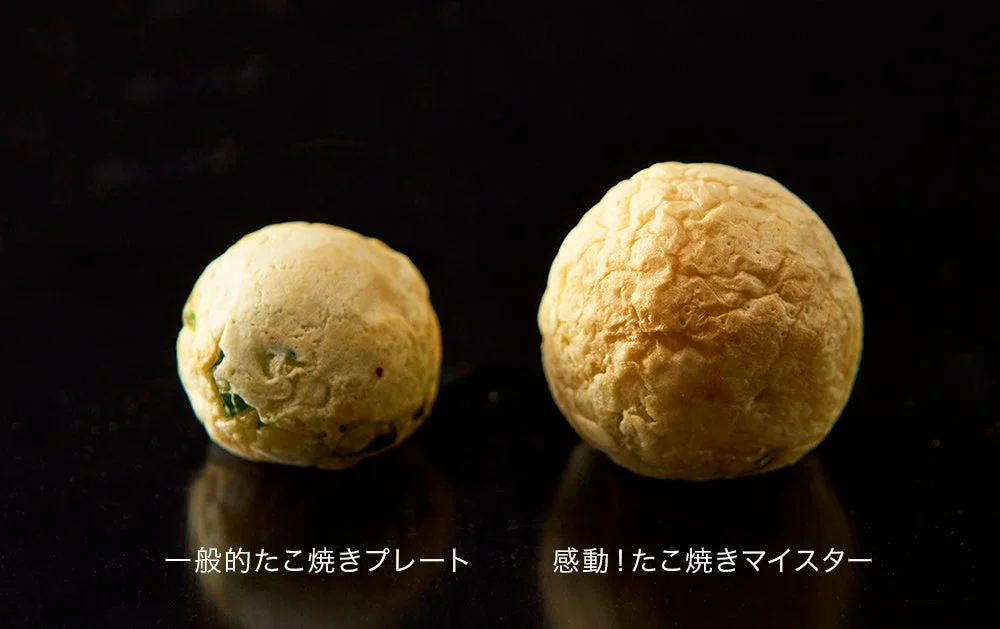 Comparison of takoyaki sizes