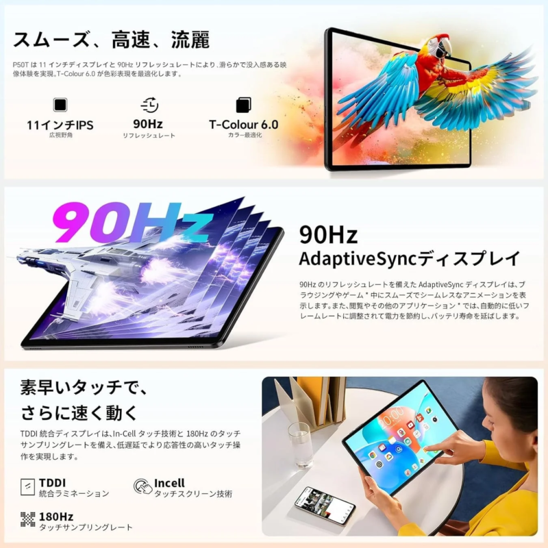 11-inch 90Hz IPS Display
