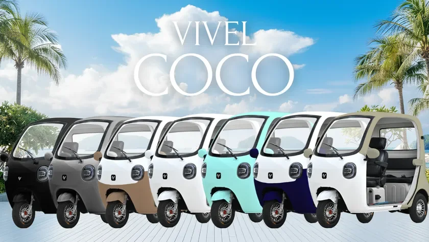 VIVEL COCO electric trikes in seven different colors.
