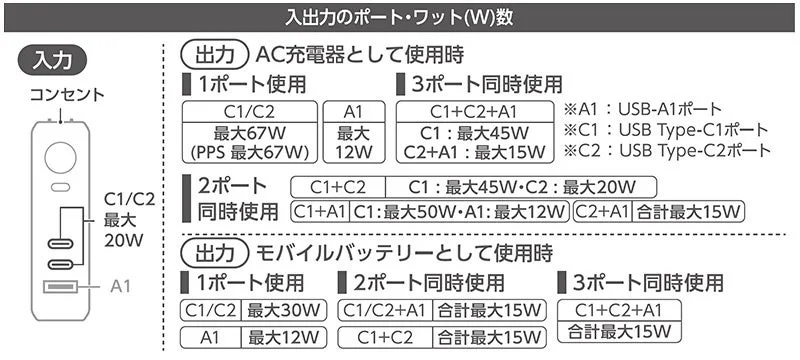 DE-AC13-10000 Port and Wattage Specifications