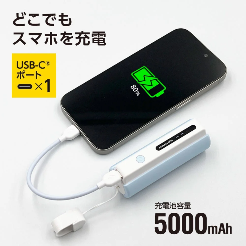 Mobile battery charging a smartphone