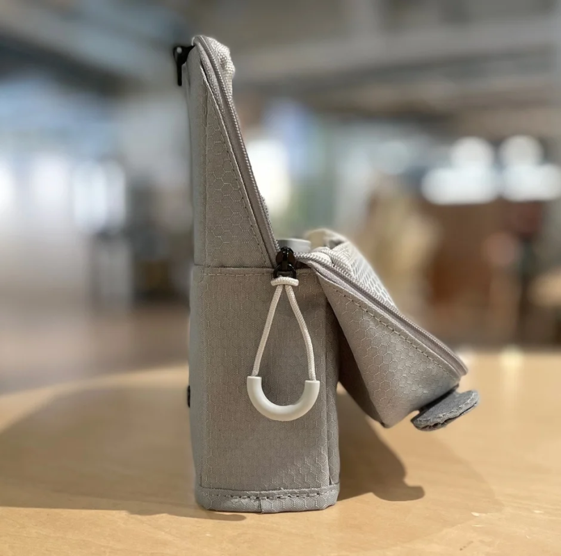 Grey pouch side view