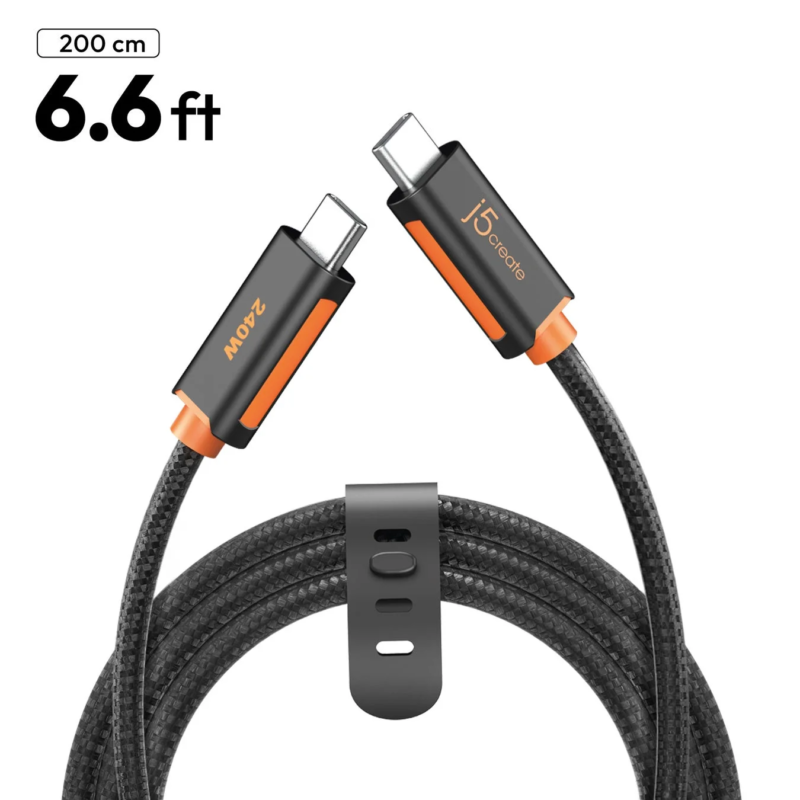 USB-C 240W High-Durability, Flexible Double Braided, Fast Charging Cable 2m