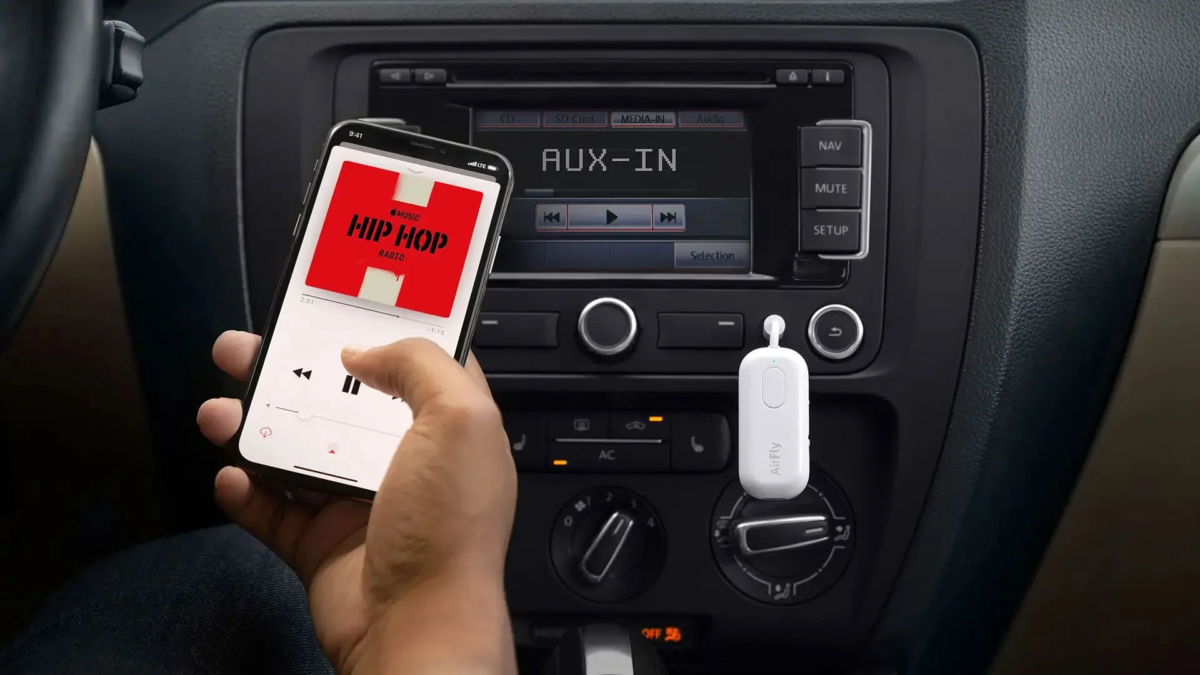 AirFly Pro White in a car