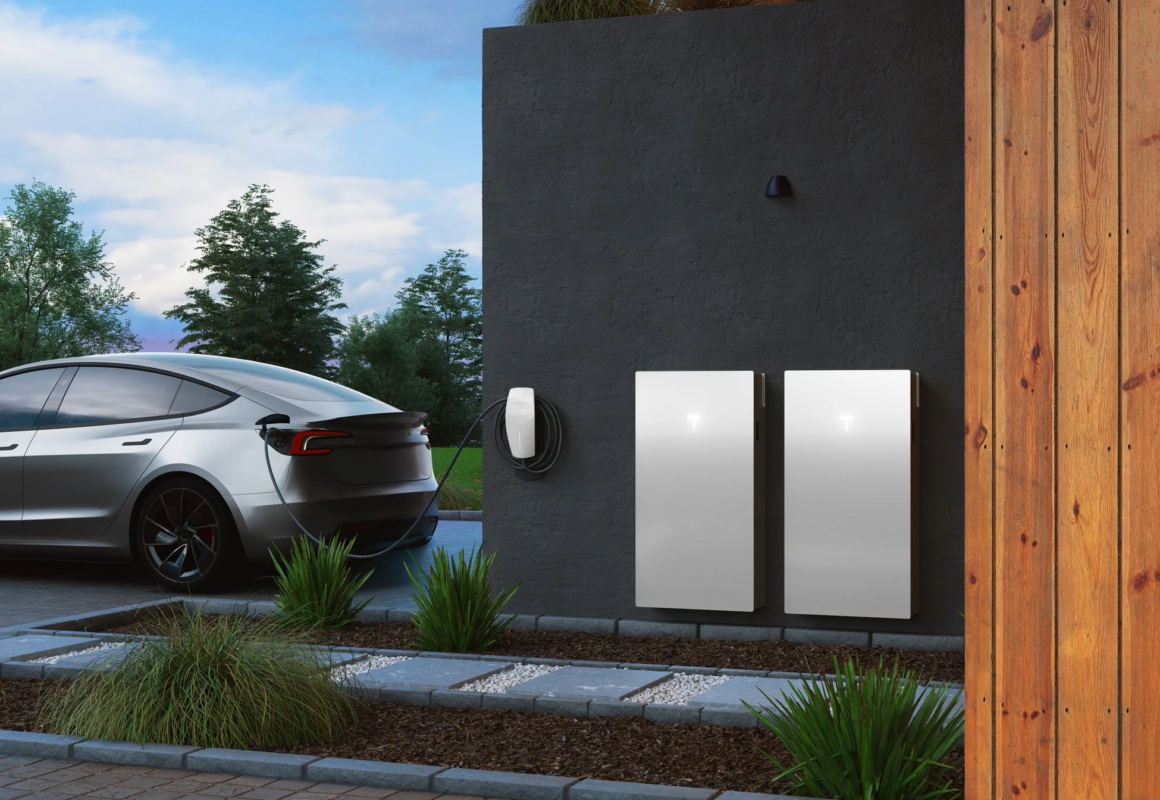 Tesla car charging with Powerwall setup