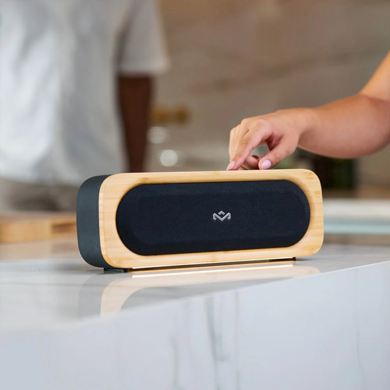 Hand operating Get Together Go speaker