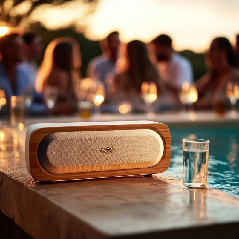 Get Together Go speaker by the poolside