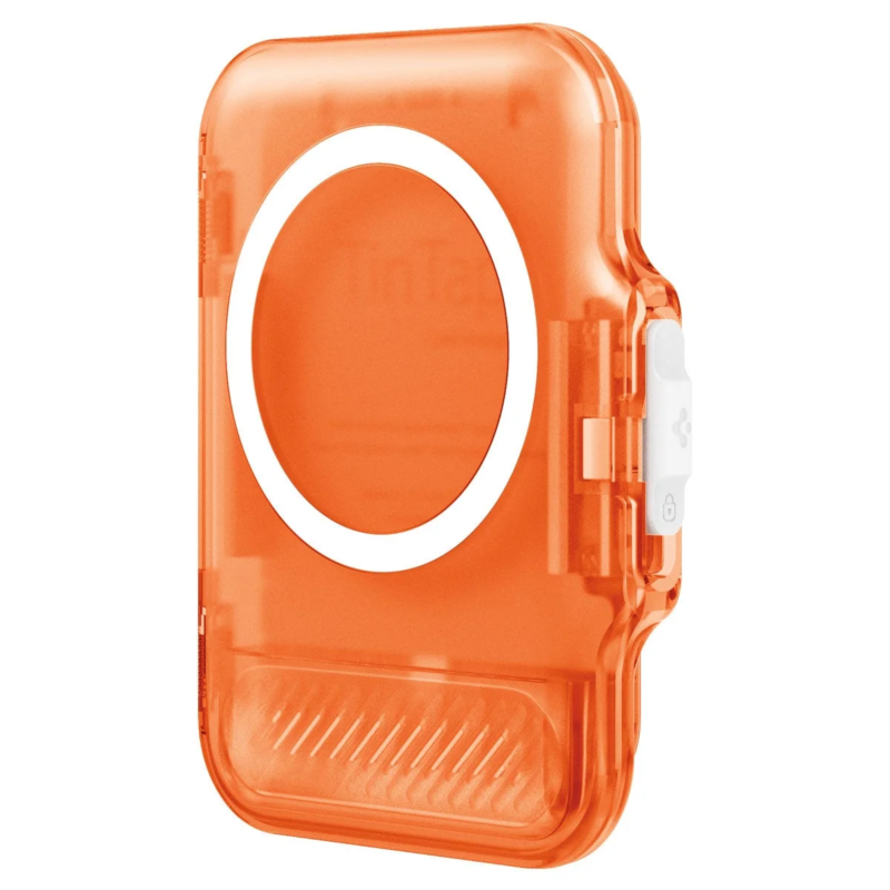 Orange translucent MagSafe compatible card case