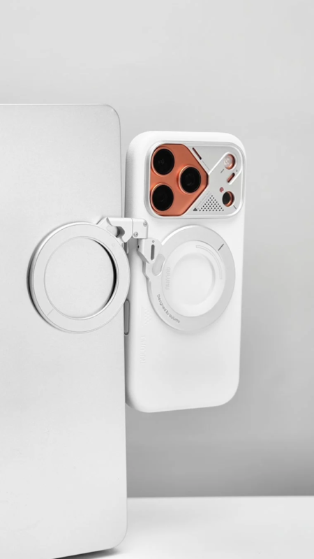 Smartphone attached to a laptop