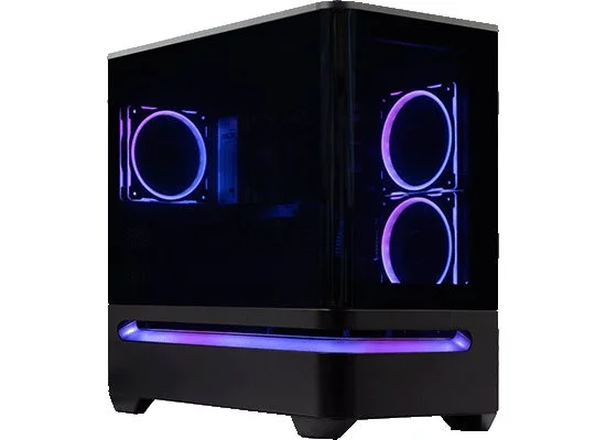 PC case with RGB lighting