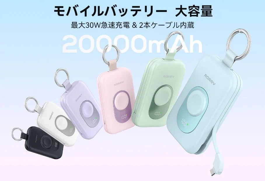 RORRY Enhanced Ultra 20000mAh Mobile Battery lineup