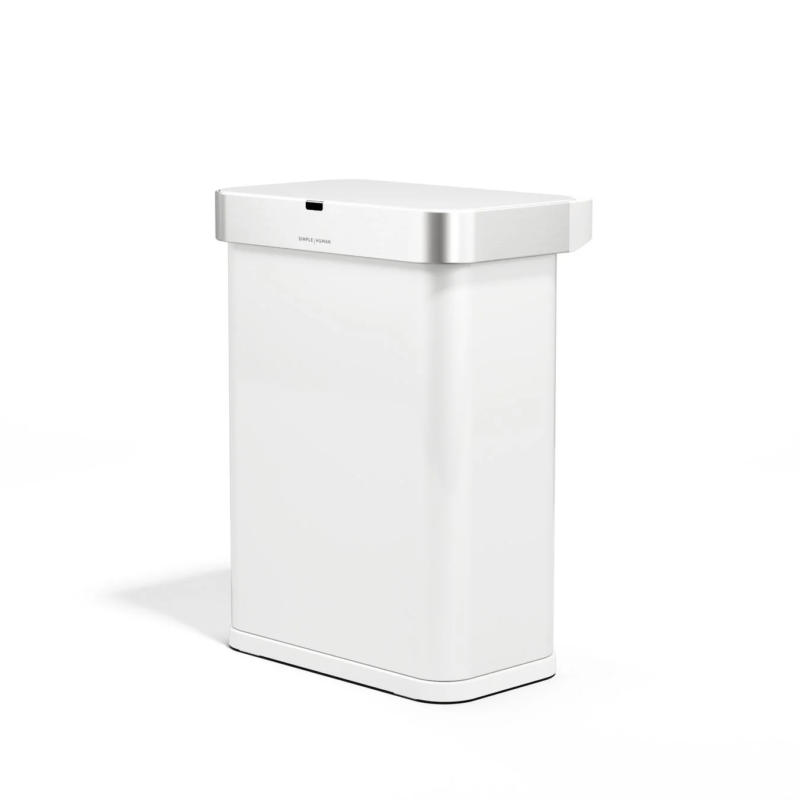 Simplehuman 58L Rectangular Sensor Can in White
