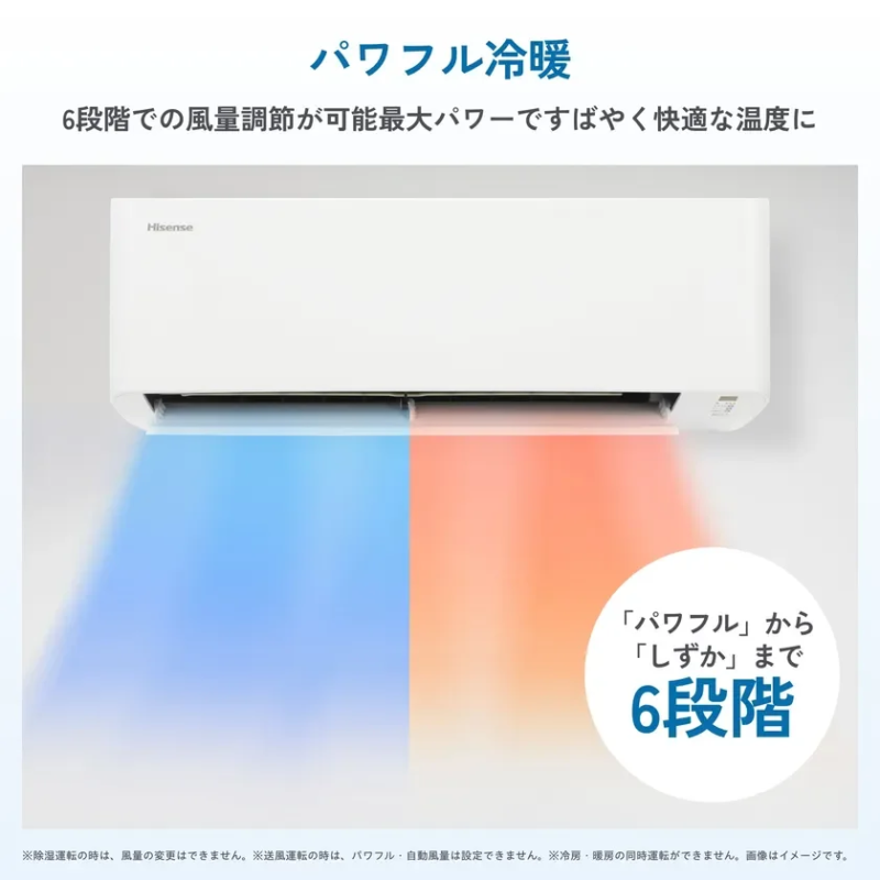 Powerful operation and 6-stage airflow