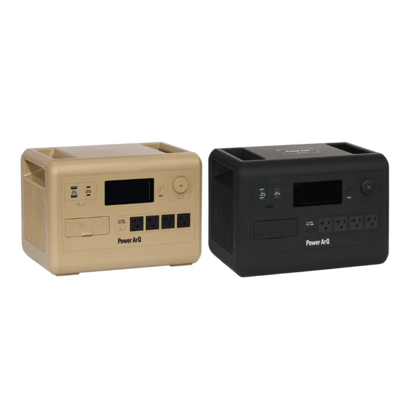 Beige and black PowerArQ portable power stations with multiple output ports