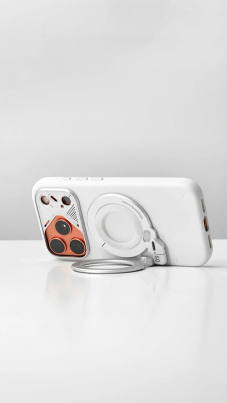 Smartphone in horizontal stand mode