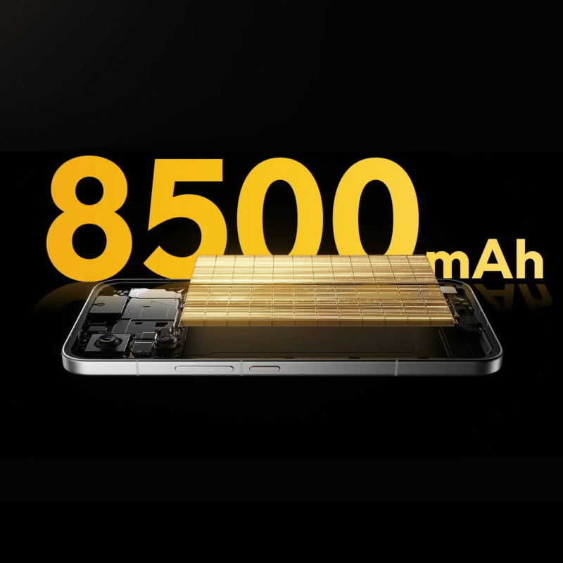 8500 mAh battery
