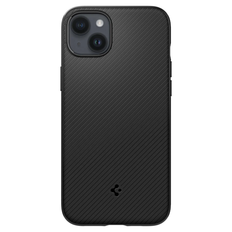 Black textured smartphone case with Spigen logo