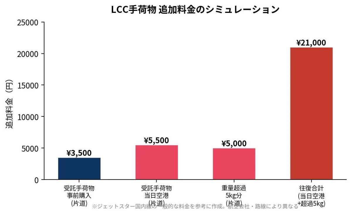 LCC baggage additional fee simulation