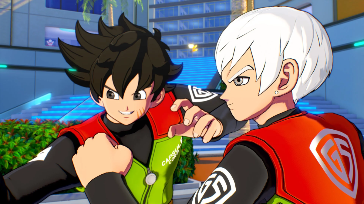 Two male characters from Capsule Corp