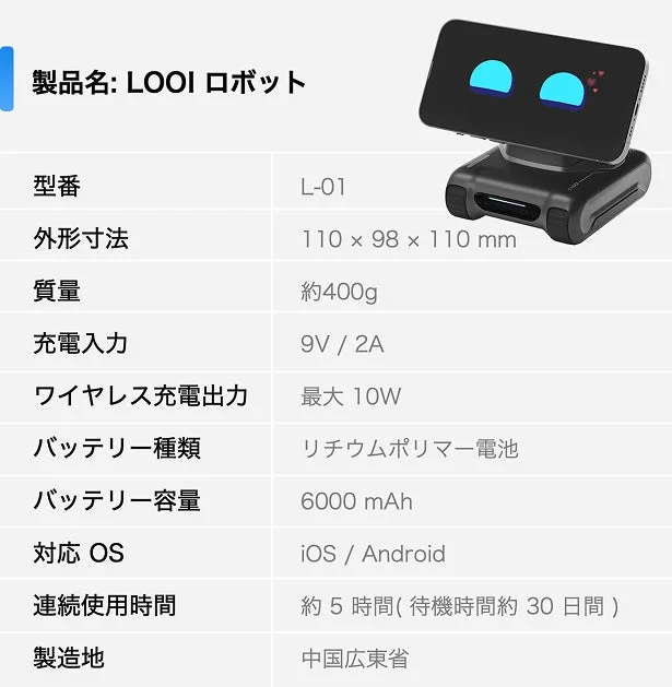 LOOI Robot product specifications