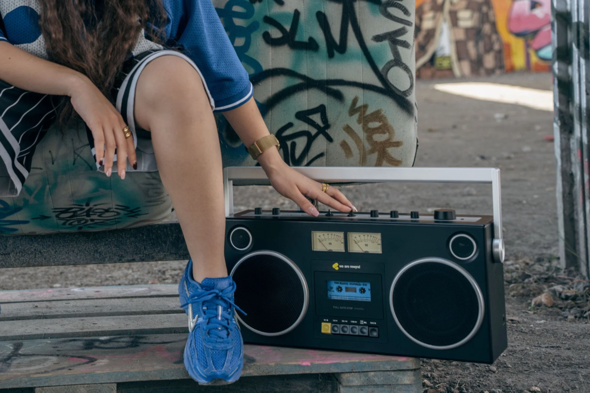 Woman with boombox