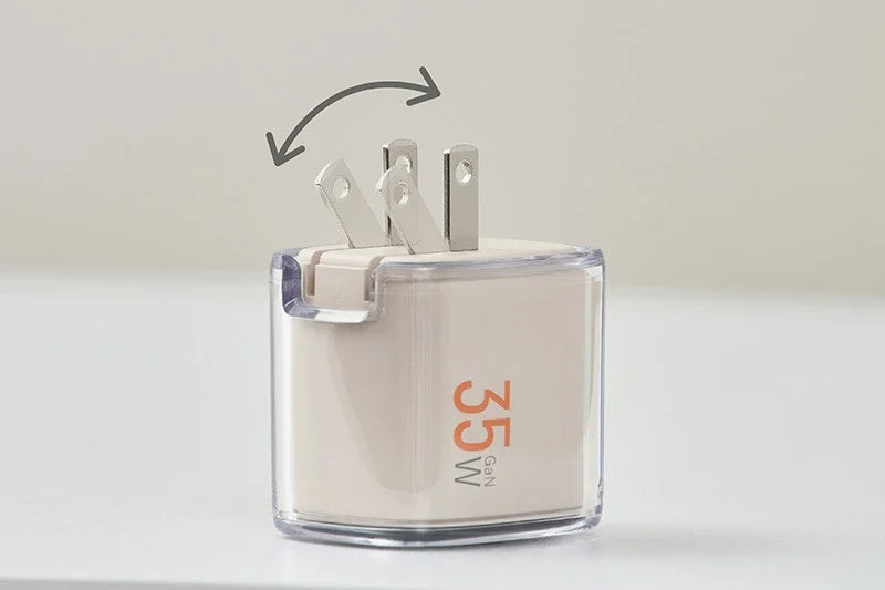 Charger with foldable plug